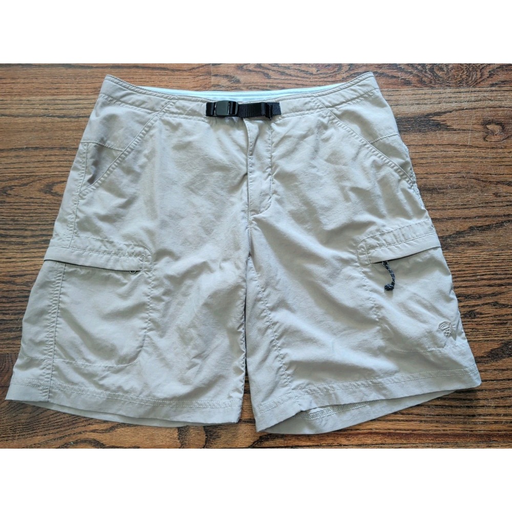 Mountain Hardwear Women's Mesa Belted Shorts Nylon Khaki Size 10 Camping Hiking